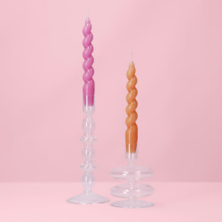 Twisted Candles Pink & Orange 2 stuks