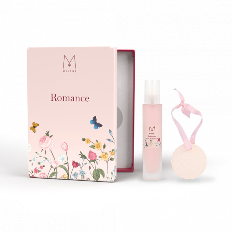 Coffret cadeau fleuri avec spray intérieur et médaillon parfumé | Mylène