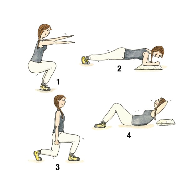 Fitnessoefening voor thuis