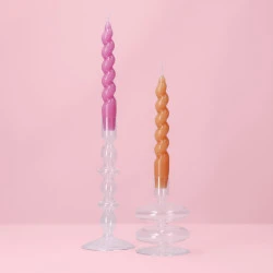 Twisted Candles Pink & Orange 2 stuks